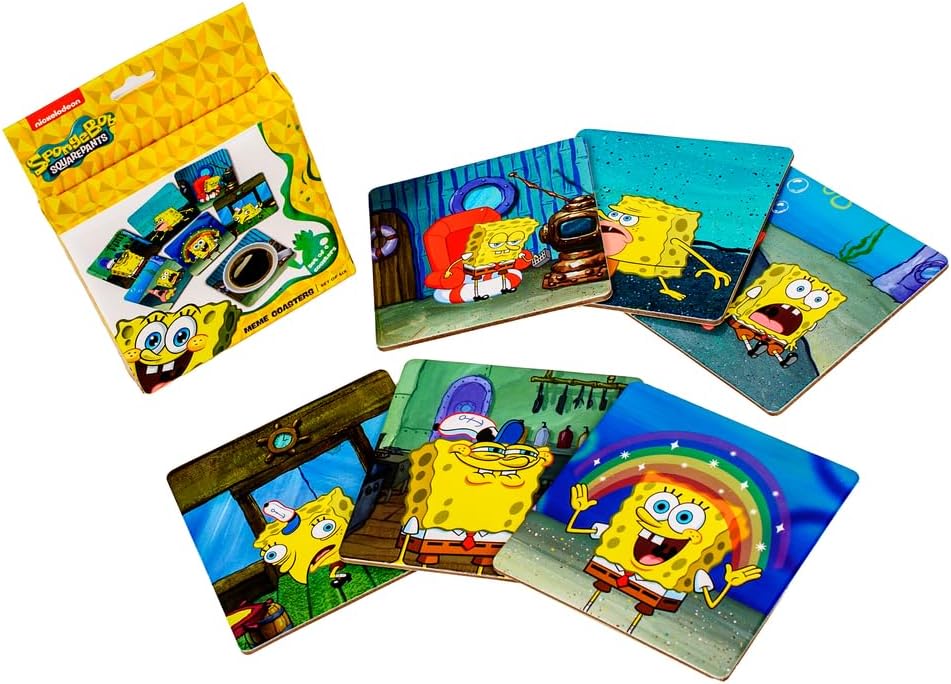 Set de 6 sous-verres mème SpongeBob SquarePants