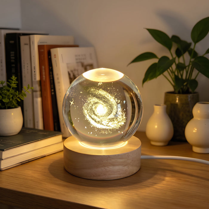 3D Galaxie Kristallkugel mit Farbwechsel-Licht