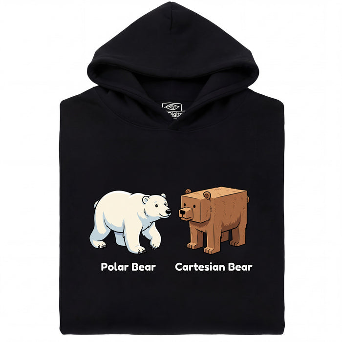 Cartesian Bear - Hoofdweergave Hoodie Zwart