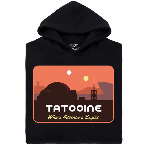 Where Adventure Begins - Hoofdaanzicht Hoodie Zwart