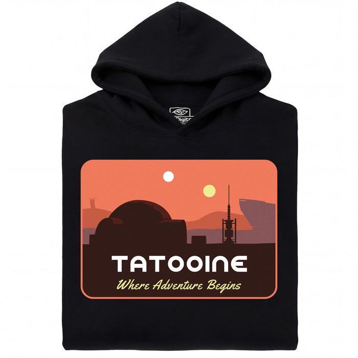 Where Adventure Begins - Hoofdaanzicht Hoodie Zwart