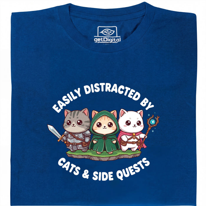 Cats &amp; Sidequests - Main view T-Shirt Blue