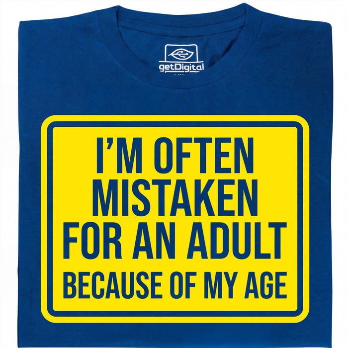 Mistaken For An Adult - Vista principal Camiseta Azul