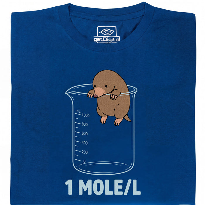 One Mole per Liter - Vista principale T-Shirt Blu
