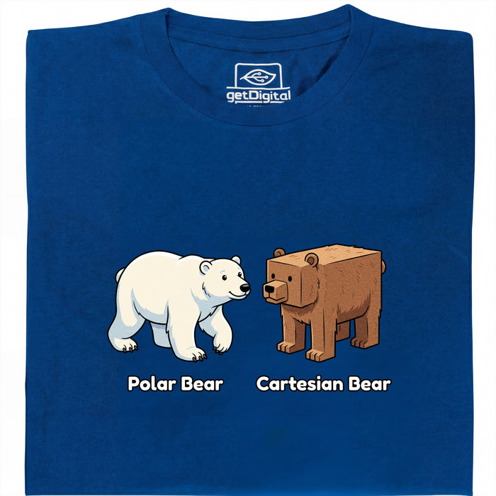 Cartesian Bear - Hoofdweergave T-Shirt Blauw
