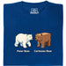 Cartesian Bear - Hoofdweergave T-Shirt Blauw