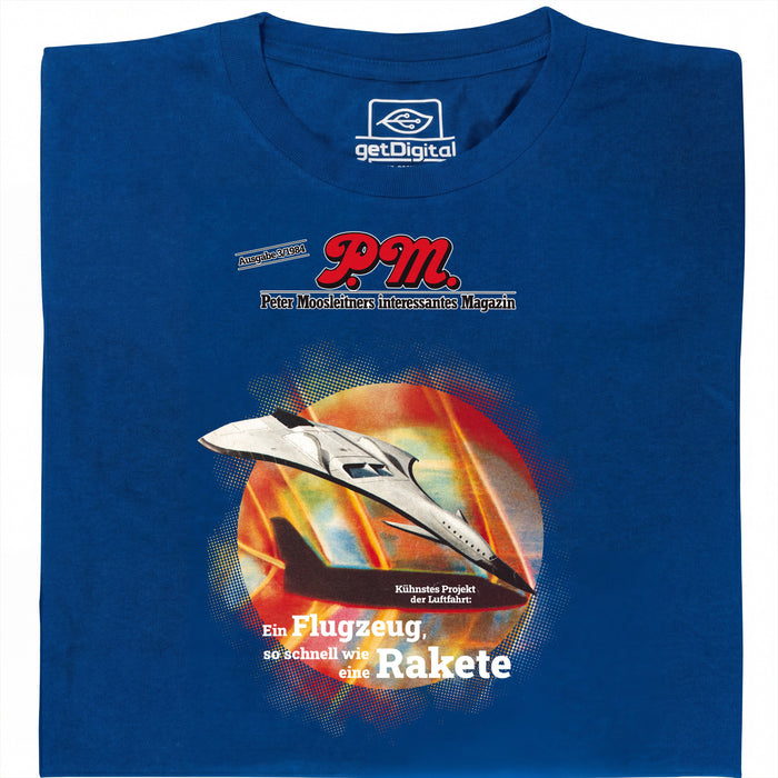 P.M. Magazine 3/1984 Avión como Cohete - Vista principal Camiseta Azul
