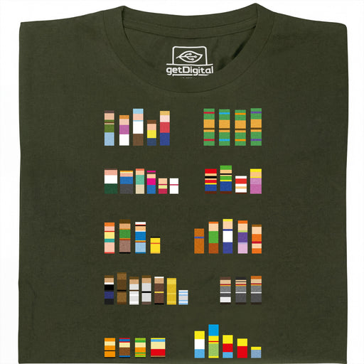 Pixel Legends of TV - Vooraanzicht T-Shirt Donkergroen