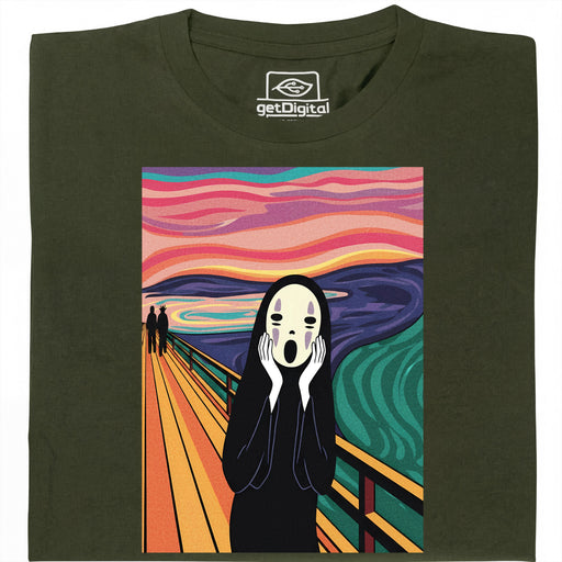 The Faceless Scream - Hoofdweergave T-Shirt Donkergroen