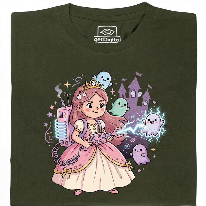 Nerdy Princess &amp; The Glitter Ghosts - Hoofdweergave T-Shirt Donkergroen