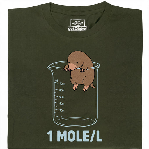 One Mole per Liter - Hoofdaanzicht T-Shirt Donkergroen
