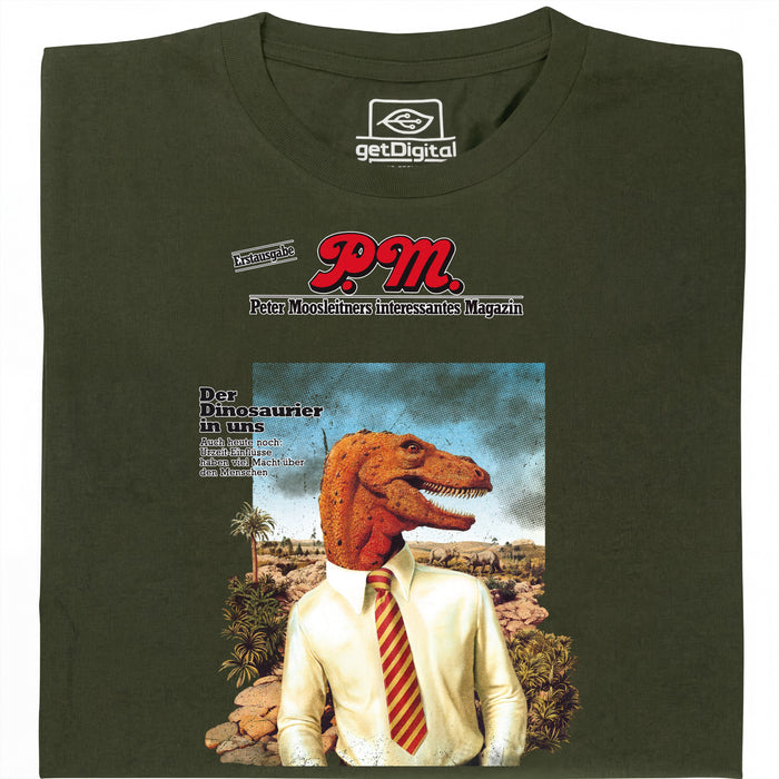 P.M. Revista 11/1978 El Dinosaurio en Nosotros - Vista principal Camiseta Verde Oscuro