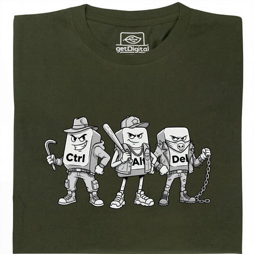 Ctrl Alt Del - Die härteste Gang der Tastatur - Hauptansicht T-Shirt Dunkelgrün