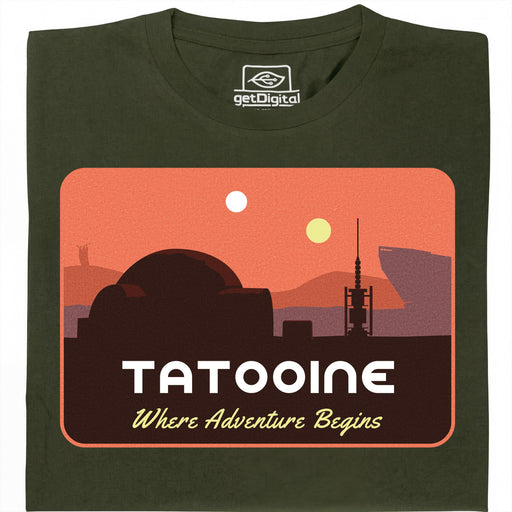 Where Adventure Begins - Hoofdaanzicht T-shirt Donkergroen