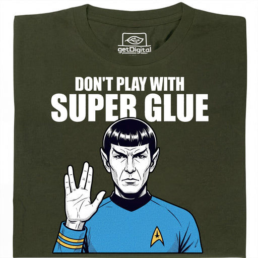 Don't Play With Super Glue - Hoofdweergave T-Shirt Donkergroen