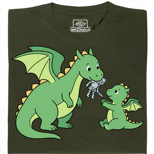 Dragon Parenting - Hoofdweergave T-Shirt Donkergroen