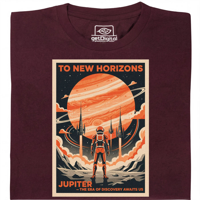 To New Horizons - Hoofdweergave T-shirt Donkerrood