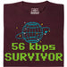 56kbps Survivor - Vista principal Camiseta Rojo Oscuro