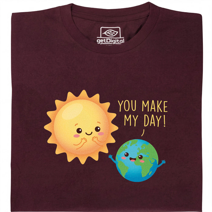 You Make My Day - Vista principale T-shirt Rosso Scuro