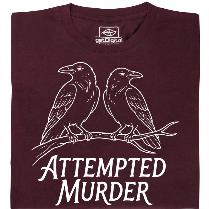 Attempted Murder - Vista principal Camiseta Rojo Oscuro