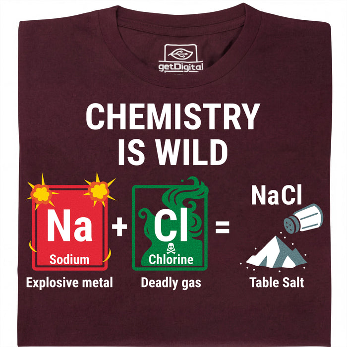 Chemistry Is Wild - Vue principale T-shirt Rouge Foncé