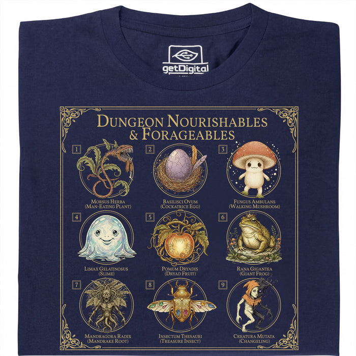 Dungeon Nourishables - Vista principale T-shirt Blu Navy