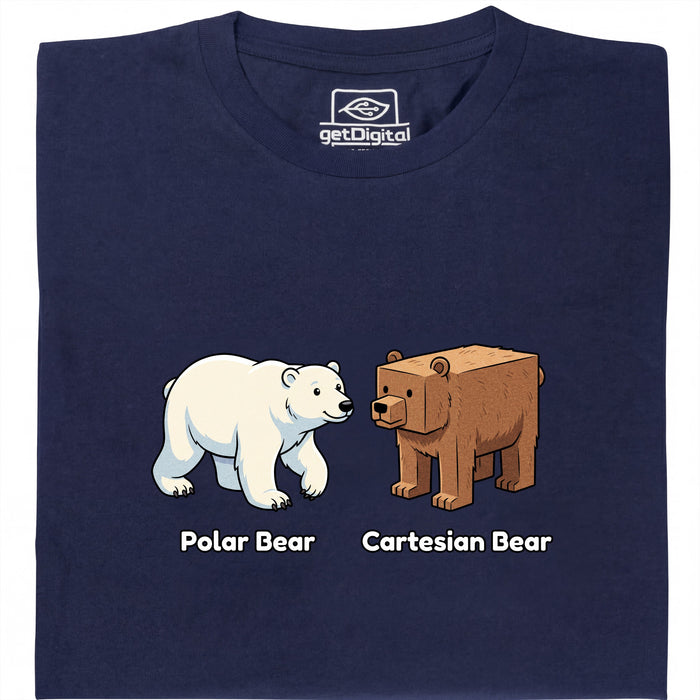 Cartesian Bear - Hoofdweergave T-Shirt Marineblauw