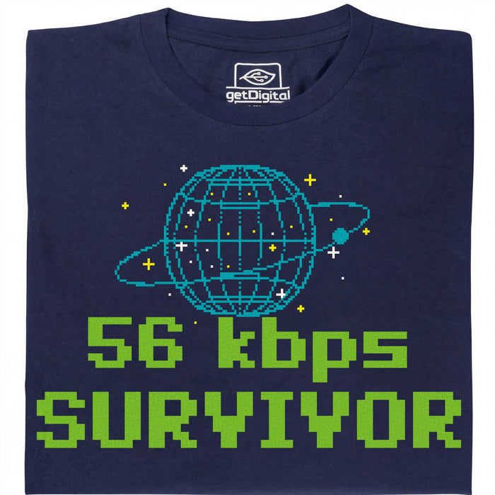 56kbps Survivor - Vista principal Camiseta Azul Marino