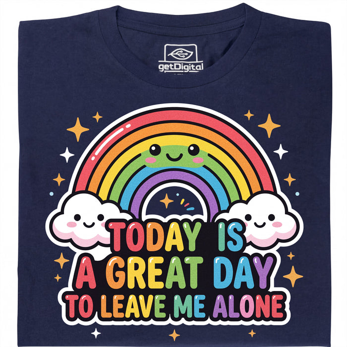 A Great Day To Leave Me Alone - Vooraanzicht T-shirt Marineblauw