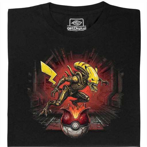 A Wild Xenomorph Appeared! - Hoofdweergave T-shirt Zwart