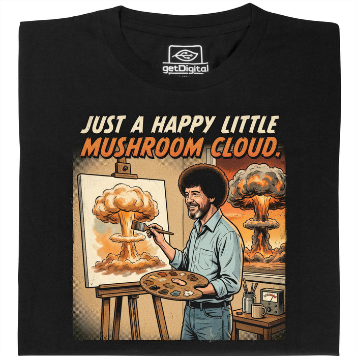 Happy Little Mushroom Cloud - Vista principal Camiseta Negro