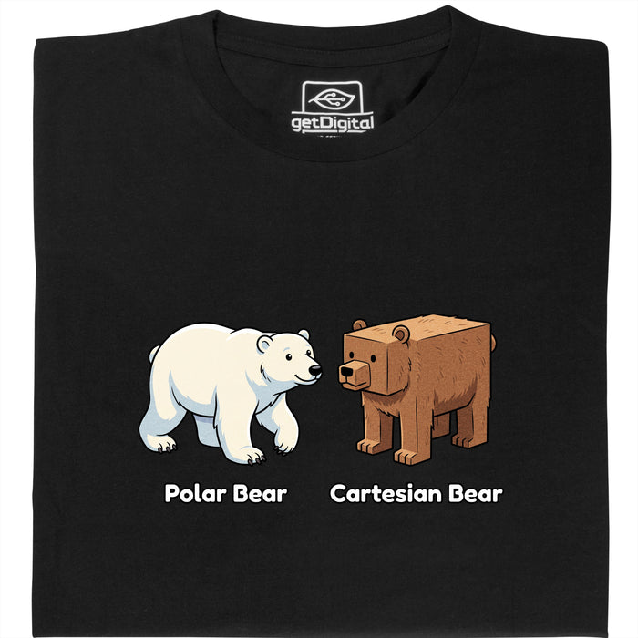 Cartesian Bear - Hoofdweergave T-Shirt Zwart