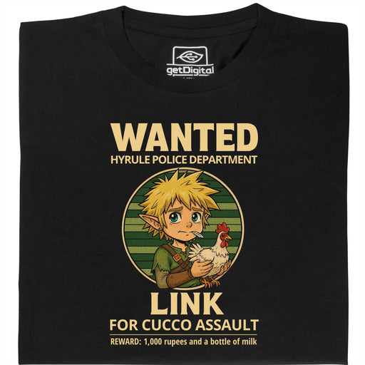 Wanted for Cucco Assault - Hoofdweergave T-Shirt Zwart