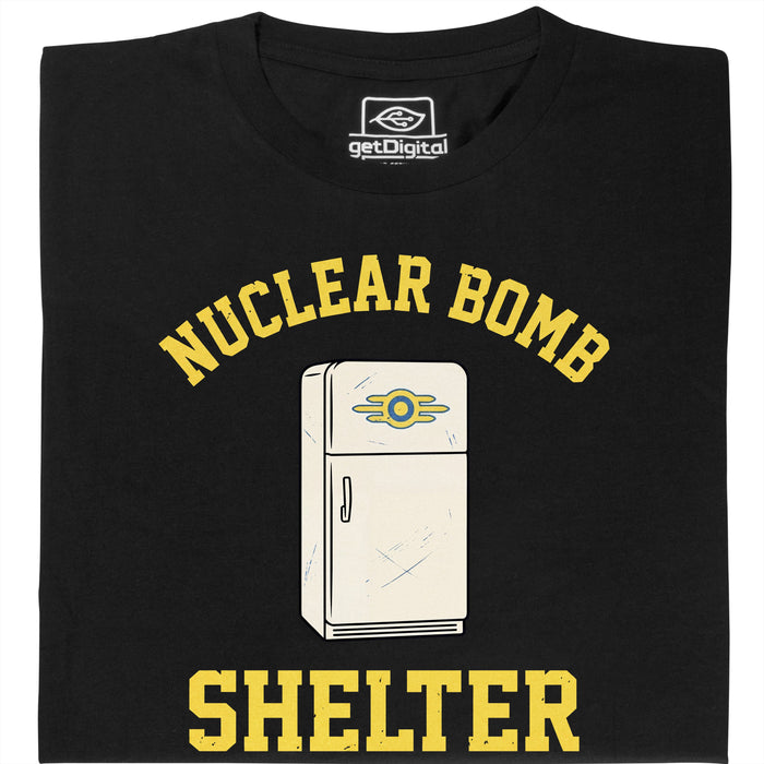 Nuclear Bomb Shelter Frigorifero - Vista frontale T-Shirt Nero