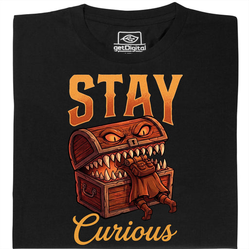 Stay Curious - Vooraanzicht T-shirt Zwart