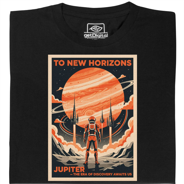 To New Horizons - Hoofdweergave T-shirt Zwart