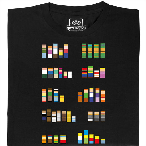 Pixel Legends of TV - Vooraanzicht T-Shirt Zwart