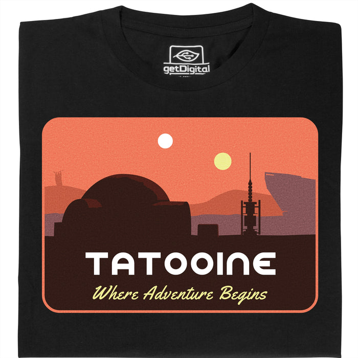 Where Adventure Begins - Hoofdaanzicht T-shirt Zwart