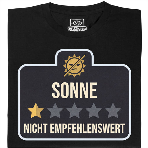 Zon - Niet Aanbevolen - Hoofdaanzicht T-Shirt Zwart