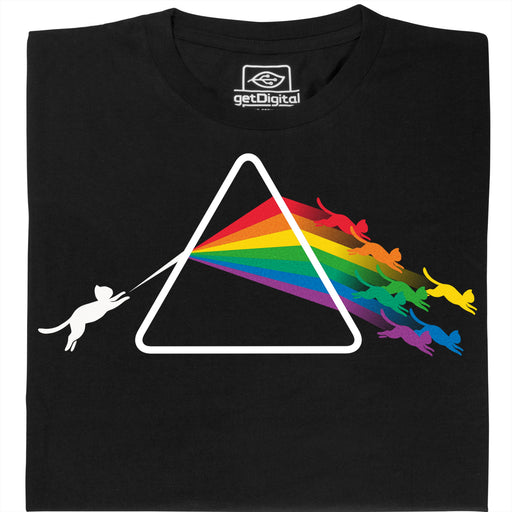Dark Side of the Cat - Vooraanzicht T-Shirt Zwart