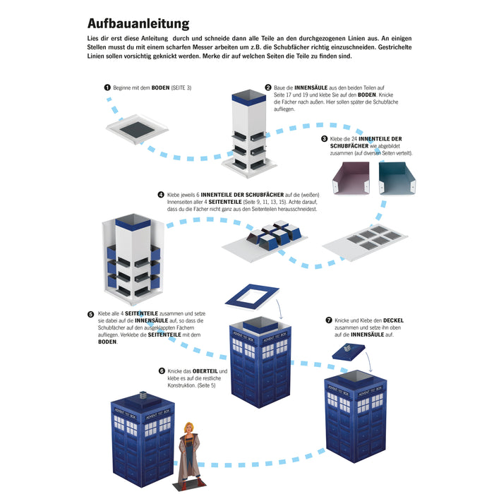 Zeitmaschine Adventskalender Papercraft – Aufbauanleitung