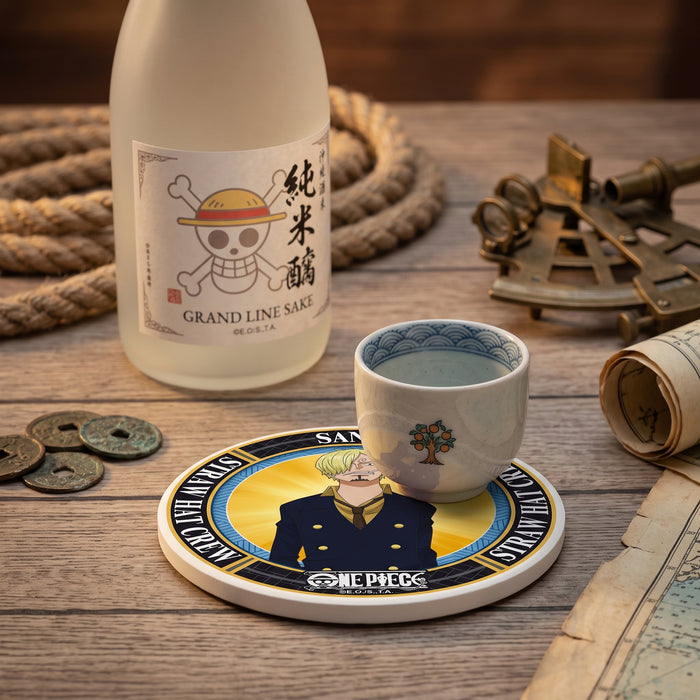 One Piece keramische onderzetter met Sanji-motief, vooraanzicht