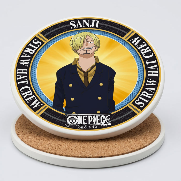 One Piece keramische onderzetter met Sanji-motief, vooraanzicht