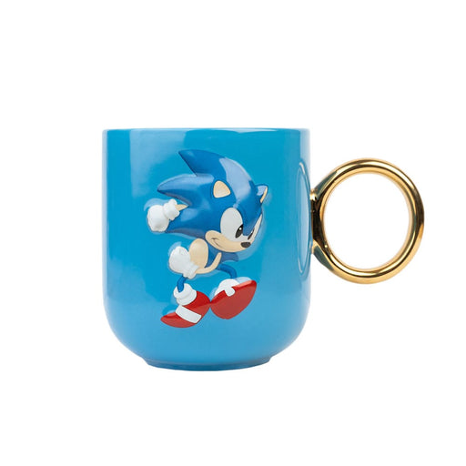 Mug 3D Sonic avec anse en anneau doré