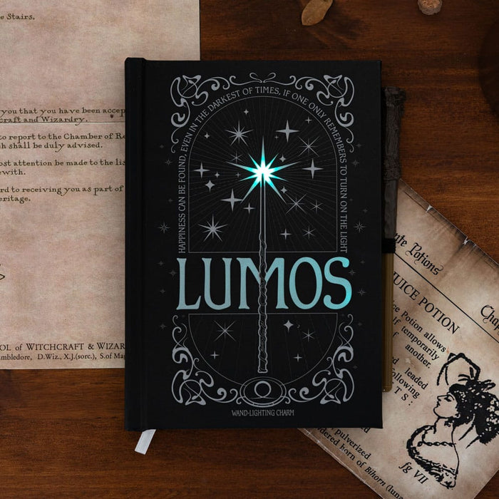 Harry Potter Lumos notebook with wand
