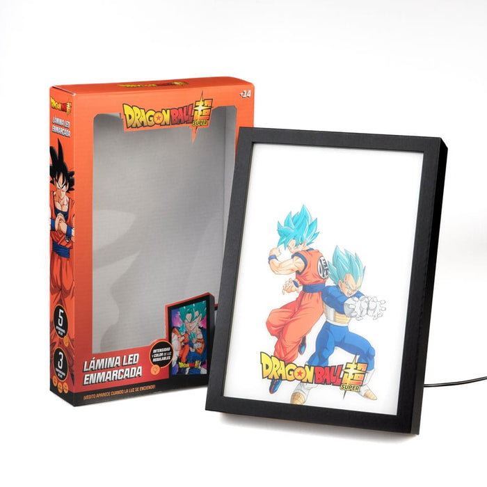 Cuadro LED Dragon Ball Super Goku & Vegeta (enmarcado)