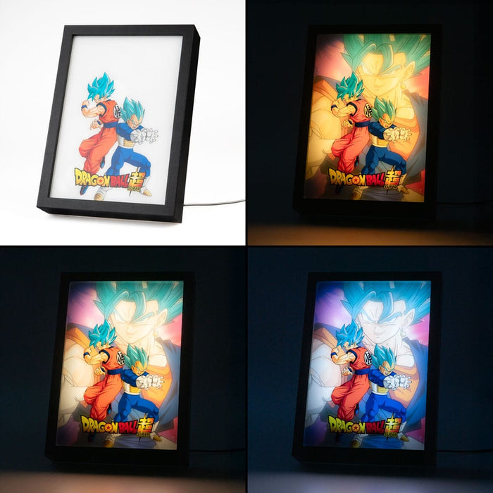 Cuadro LED Dragon Ball Super Goku & Vegeta (enmarcado)