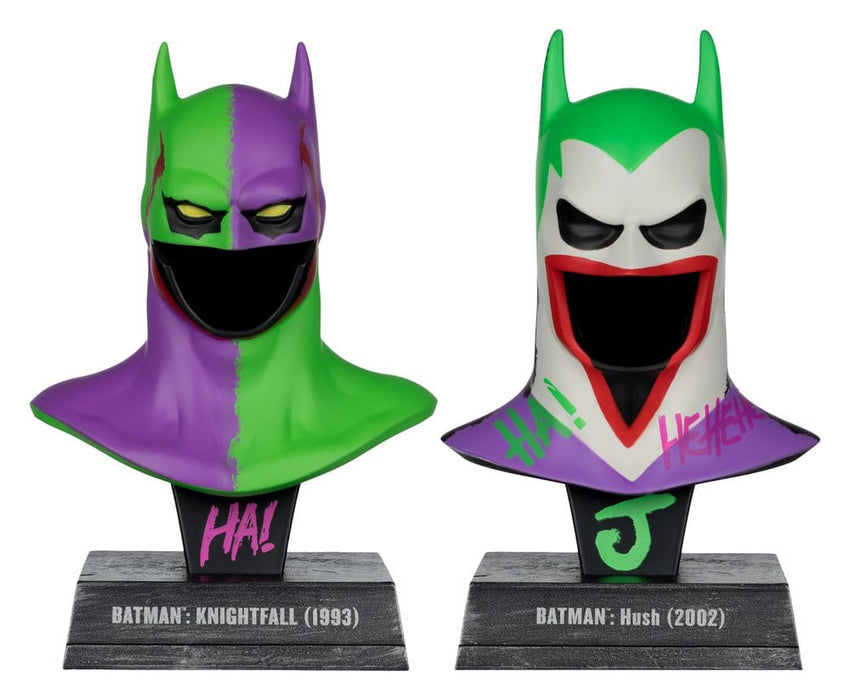 Batman Maskerreplica's Knightfall en Hush in Joker-look
