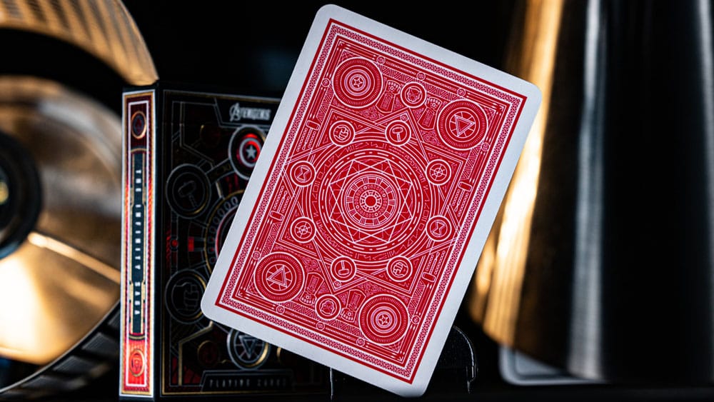 Carte da gioco Avengers Saga dell'Infinito rosse