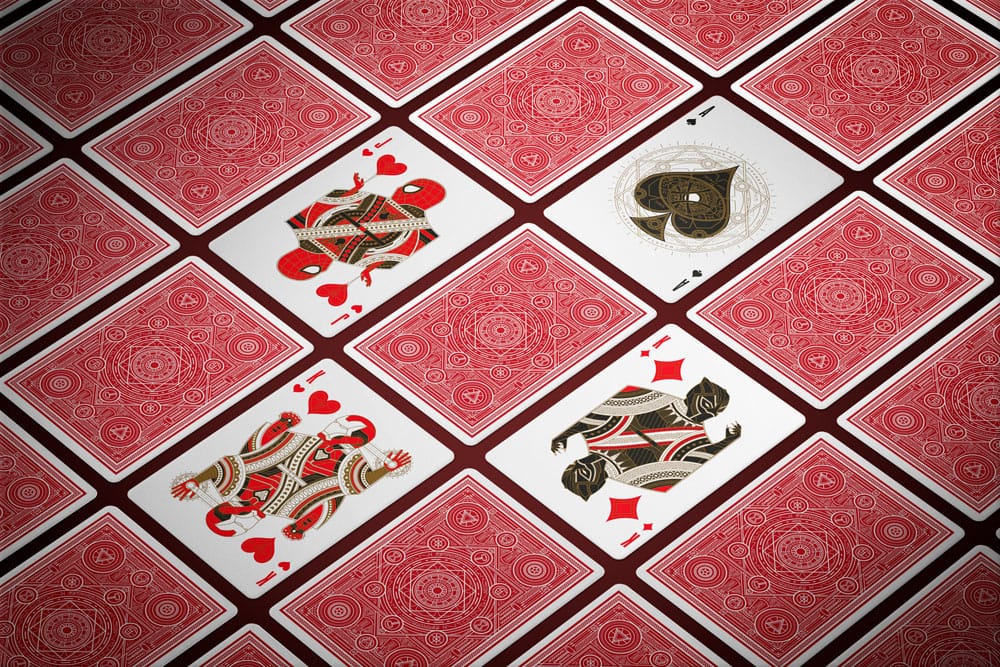 Carte da gioco Avengers Saga dell'Infinito rosse